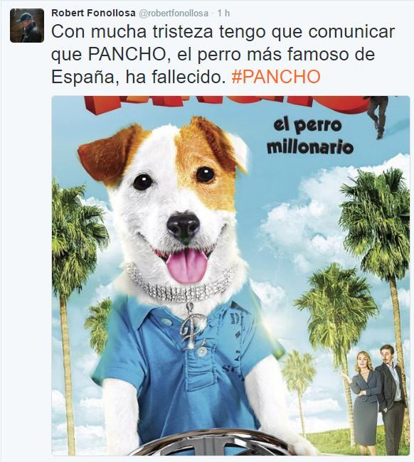 El productor de la película Pancho, anuncia su fallecimiento