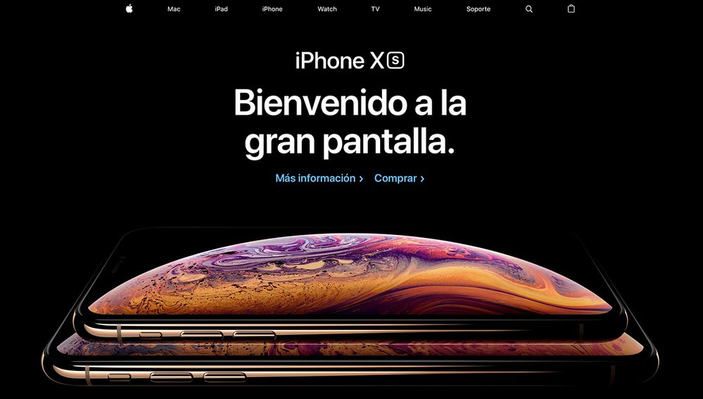 iPhone XS Fuente: iPadizate (https://www.ipadizate.es/2019/05/27/web-apple-iphone-historia/?utm_source=feedly&utm_medium=webfeeds)
