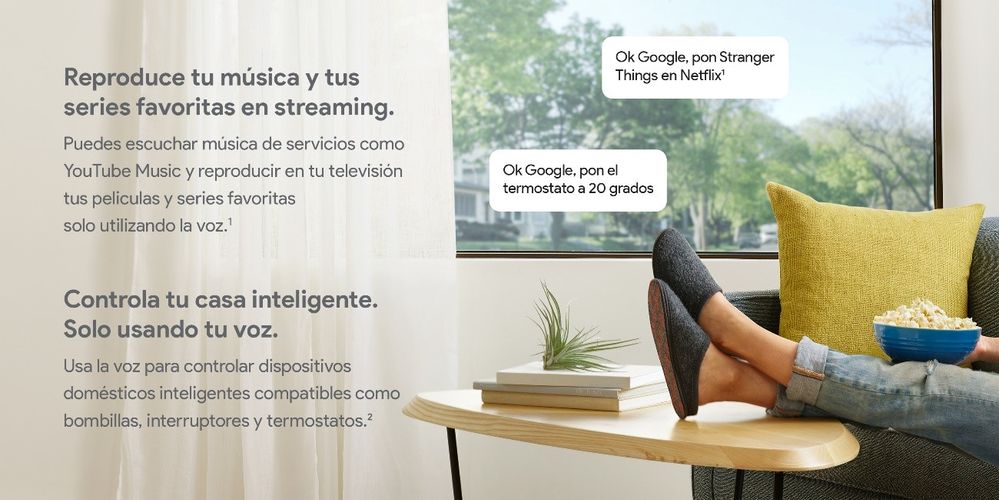 Descubre todo lo que puedes hacer con Google Home. Fuente: Orange (https://www2.orange.es/google/?d=)