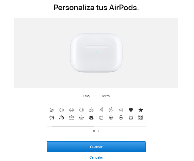 ¡Elige tu favorito! Fuente: iPadízate (https://www.ipadizate.es/2020/01/03/personalizar-airpods-emoji-texto/)