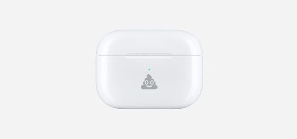 El famoso emoticono no podía faltar. Fuente: Descubre Apple (https://www.descubreapple.com/como-personalizar-tus-airpods-anadiendo-emoji-favorito.html)