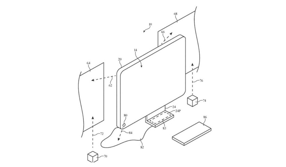 ¿Qué te parece esta nueva patente? Fuente: Soy de Mac (https://www.soydemac.com/un-imac-con-proyectores-incorporados-nueva-patente-de-apple/)