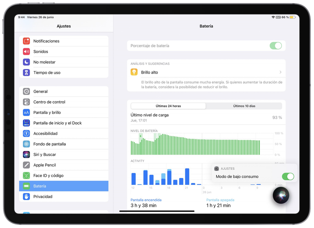 “Oye Siri, activa el modo de bajo consumo”. Fuente: AppleSfera https://www.applesfera.com/ipados/modo-consumo-llega-al-ipad-ipados-14