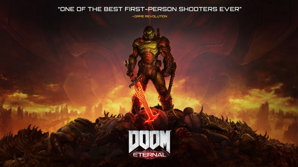 Coged fuerzas que toca arrasar el infierno!! Fuente: Blog Xbox (https://news.xbox.com/en-us/2020/09/24/doom-eternal-xbox-game-pass-october-1/)