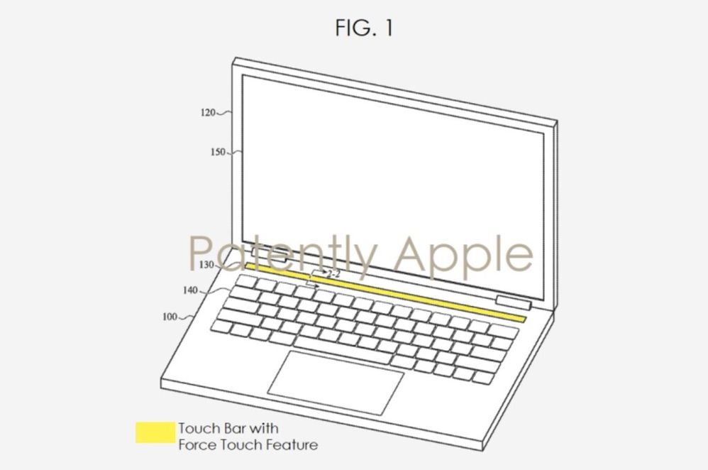 La nueva patente de Apple presenta un Touch Bar con tecnología Force Touch. Fuente: AppleSfera (https://www.applesfera.com/rumores/rumoresfera-touchbar-forcetouch-medicion-presion-sanguinea-apple-watch#comments)