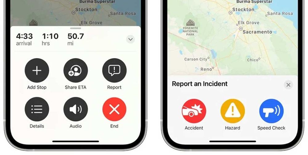 Unos segundos y tu reporte se añadirá a la app. Fuente: Slashgear (https://www.slashgear.com/apple-maps-gains-crowdsourced-accidents-feature-and-others-in-ios-14-5-beta-10658805/)