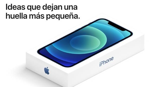 Desde luego, reducir la caja ha dejado huella. Fuente: ABC (https://sevilla.abc.es/tecnologia/moviles/sevi-apple-queda-evidencia-tras-prescindir-cargador-y-auriculares-caja-iphone-12-202010140355_noticia.html)