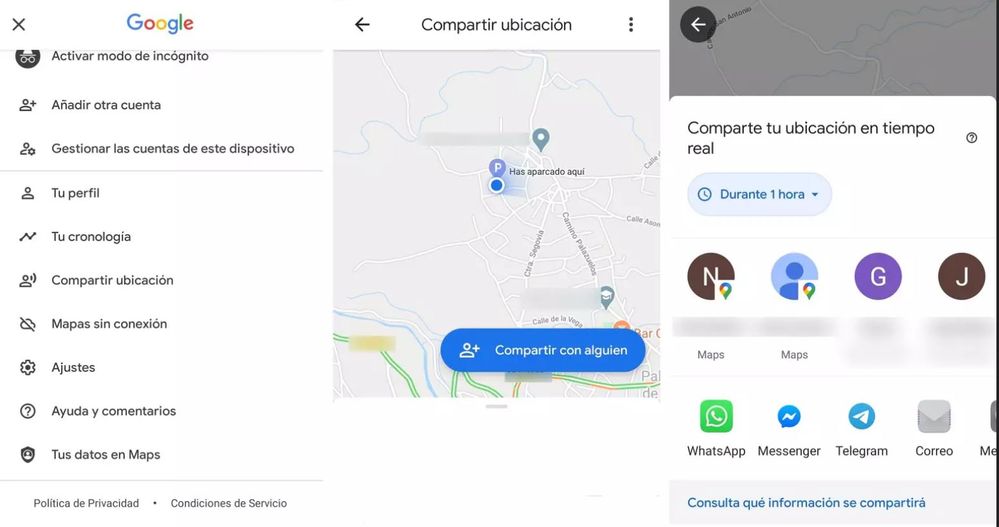 Así de sencillo es compartir a través de Google Maps. Fuente: ADSL Zone (https://www.adslzone.net/como-se-hace/google-maps/compartir-posicion-gps-ubicacion/)