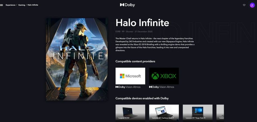 Qué pillada!! Fuente: Wccftech (https://wccftech.com/halo-infinite-will-support-dolby-vision-and-dolby-atmos-on-pc-and-xbox/)