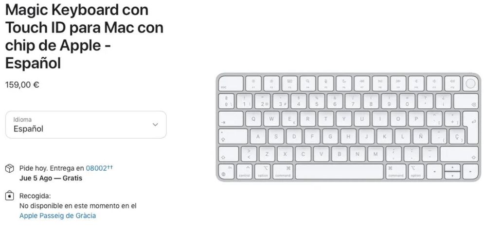 ¡Ya disponible en tiendas! Fuente: iOS Mac (https://iosmac.es/el-magic-keyboard-con-touch-id-ya-disponible-en-tiendas.html)