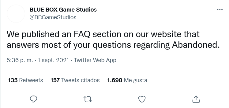 Muchas dudas tampoco nos han resuelto. Fuente: Twitter (https://twitter.com/BBGameStudios/status/1433091456160370697)