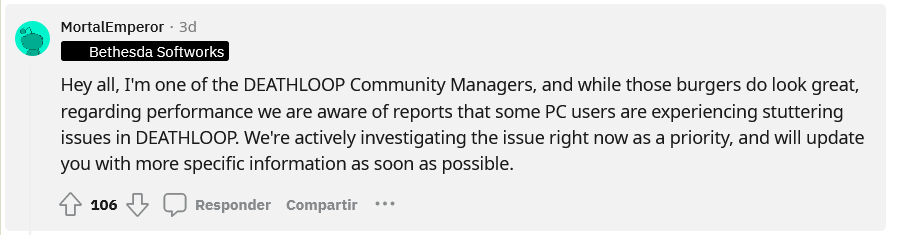 Están trabajando en ello. Fuente: Reddit (https://www.reddit.com/r/Deathloop/comments/po7fhv/found_the_reason_for_the_poor_performance_these/hcv7j19/)