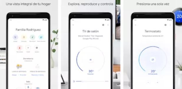 Imagina esto en versión web. Fuente: CCM (https://es.ccm.net/download/descargar-29533-google-home-para-android)