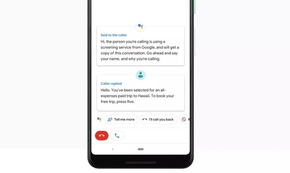 Válido para evitar cualquier llamada incómoda. Fuente: (https://www.theverge.com/2018/12/3/18123437/googles-call-screen-transcripts-released-usa-pixel-phone-google-assistant)