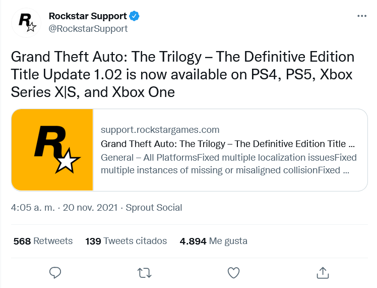 Menuda papeleta. Fuente: Twitter (https://twitter.com/RockstarSupport/status/1461893361346953217?ref_src=twsrc%5Etfw)