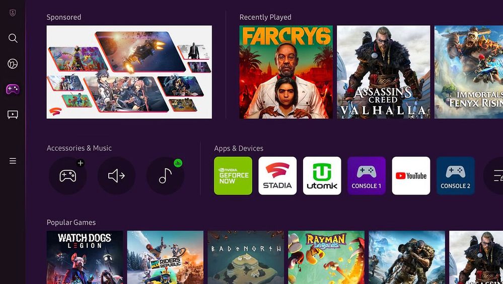 Llega Samsung Gaming Hub. Fuente: Xataka Home (https://www.xatakahome.com/servicios-de-smart-tv/nuevos-smart-tv-samsung-para-2022-tendran-integrado-acceso-directo-a-google-stadia-geforce-now-utomik)