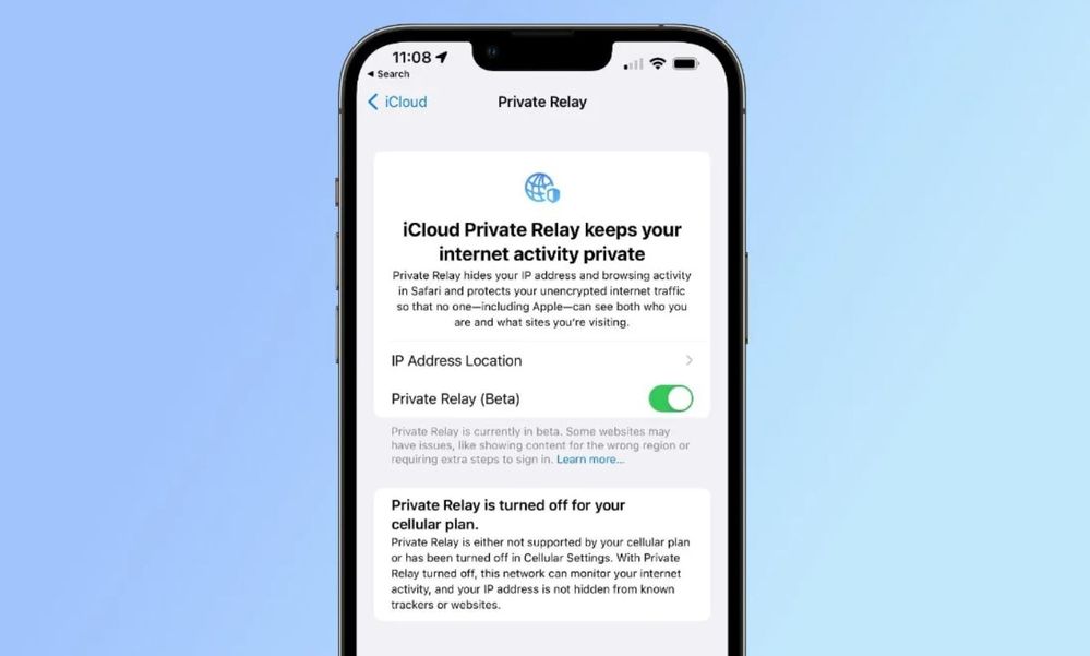 Aún en Beta y ya levanta ampollas. Fuente: iPadízate (https://ipadizate.com/ios/que-es-icloud-private-relay-exactamente)