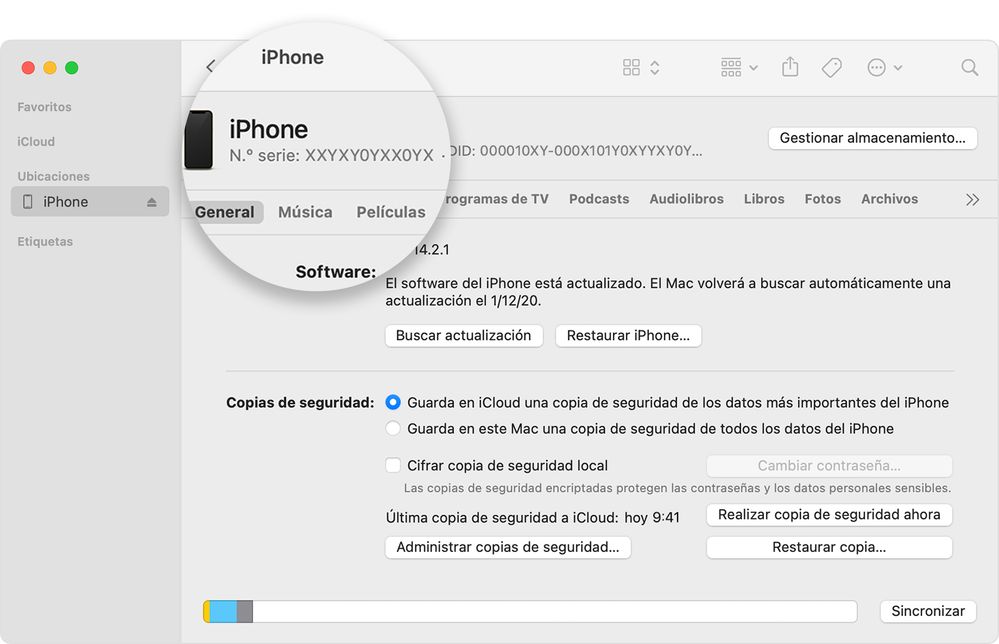 También lo puedes encontrar en iCloud y Finder. Fuente: Apple (https://support.apple.com/es-es/HT204073)