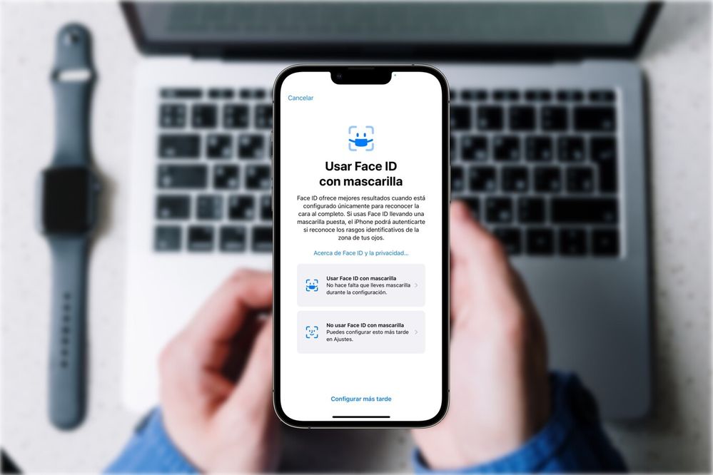 ¿Ganas de hacer la prueba? Fuente: Applesfera (https://www.applesfera.com/ios/ios-15-4-nos-permitira-desbloquear-iphone-usando-faceid-mascarilla-apple-watch)