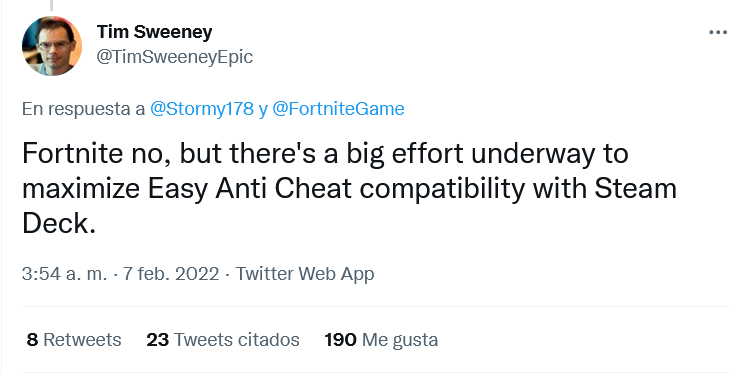 Incompatibles. Fuente: Twitter (https://twitter.com/TimSweeneyEpic/status/1490519194915459072)