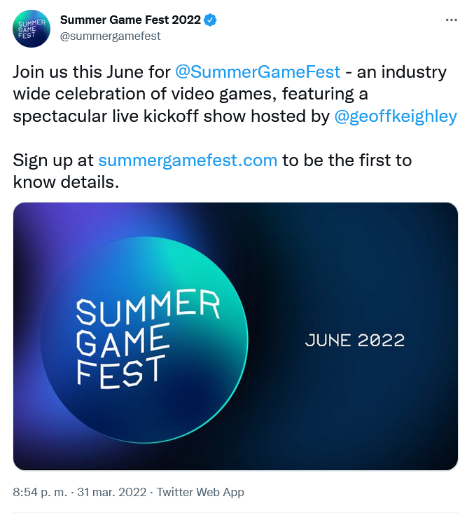 Keighley no pierde comba… Fuente: Twitter (https://twitter.com/summergamefest/status/1509605126436098063)