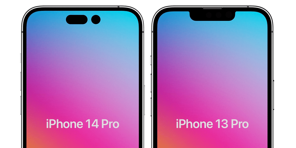 Pequeños cambios de un modelo a otro. Fuente: Actualidad iPhone (https://www.actualidadiphone.com/los-detalles-de-los-nuevos-tamanos-de-pantalla-del-iphone-14-pro-y-14-pro-max/)