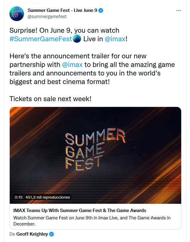 No queda nada!!! Fuente: Twitter (https://twitter.com/summergamefest/status/1522239489782870021)