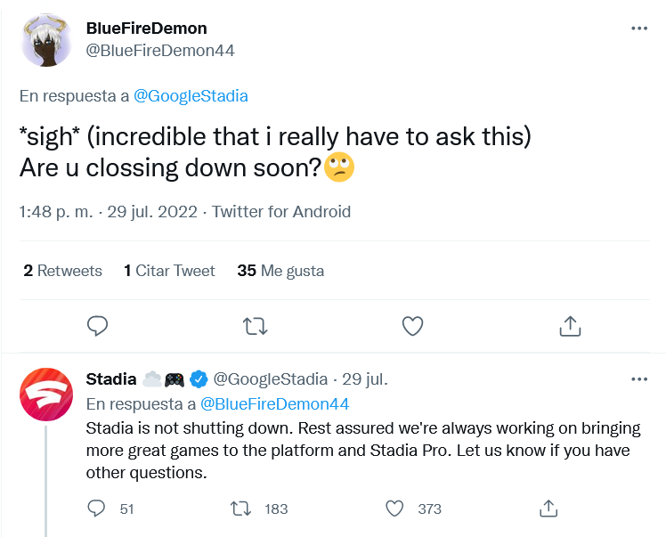 No cierra, por ahora… Fuente: Twitter (https://twitter.com/BlueFireDemon44/status/1552984411519451137)