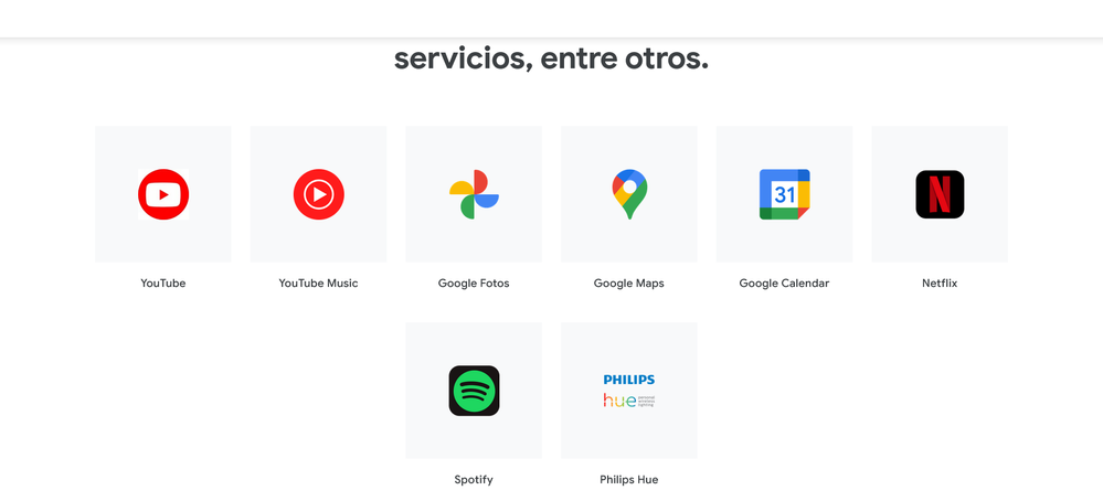 Ahí se ve YouTube. Fuente: Google (https://store.google.com/es/product/nest_hub_2nd_gen?hl=es)