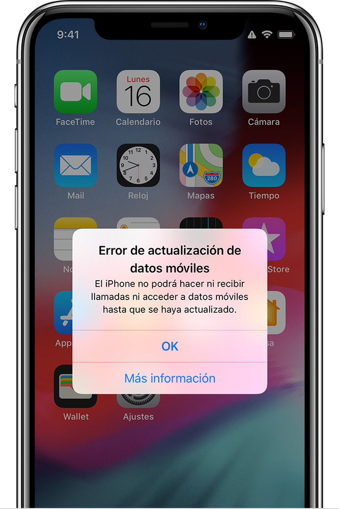 De los peores mensajes que te pueden saltar en el iPhone. Fuente: Apple (https://communities.apple.com/es/thread/160065439)