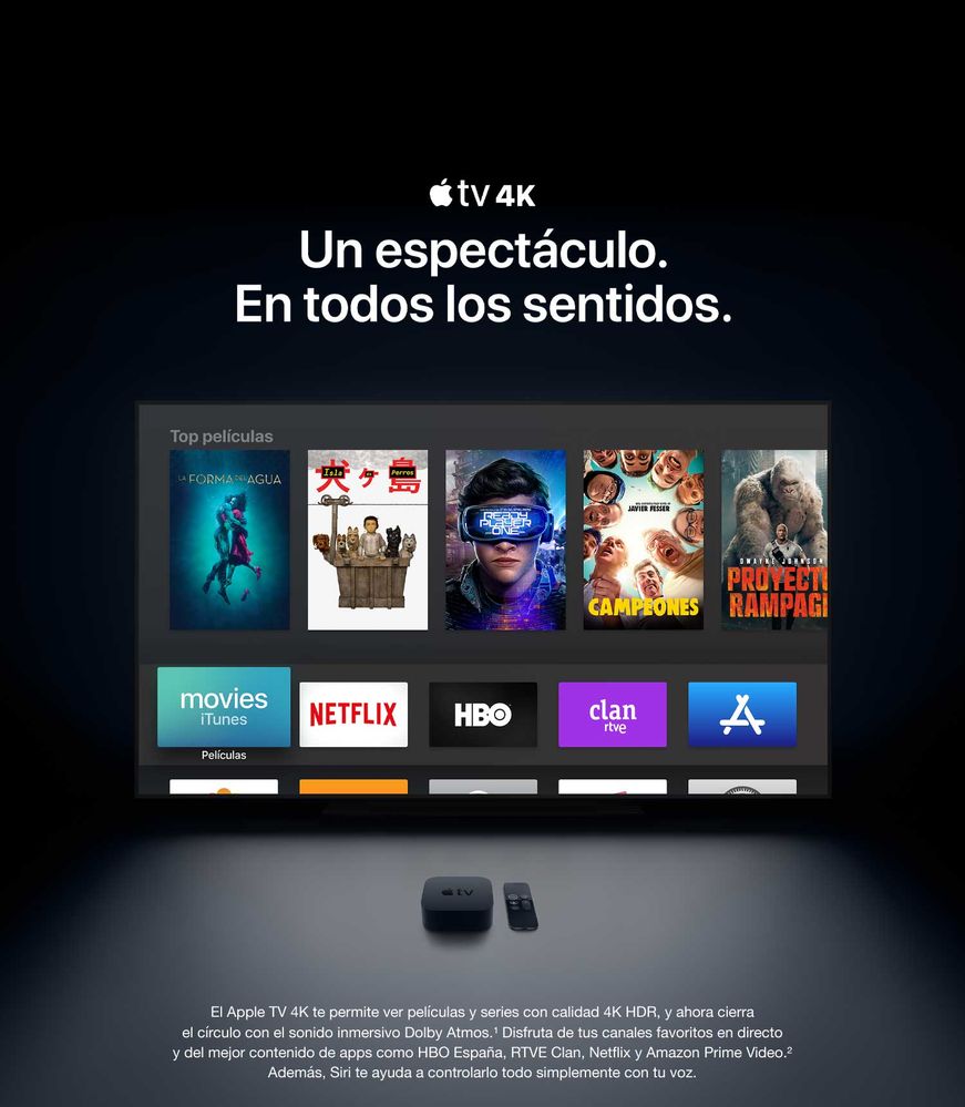 Es tu momento. Fuente: Amazon (https://www.amazon.es/Apple-3320044662-TV-4K-Multicolor/dp/B0767R22FL)