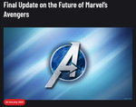 Fin de la aventura. Fuente: Crystal Dynamics (https://avengers.crystald.com/en-us/final-update-on-the-future-of-marvels-avengers/)