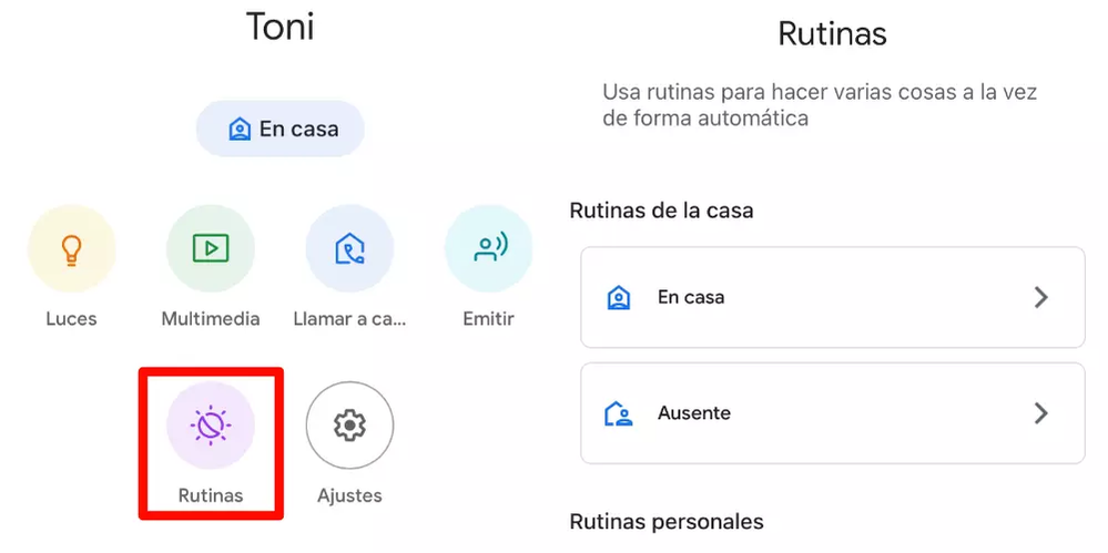 Nos gustan las rutinas. Fuente: La manzana mordida (https://lamanzanamordida.net/noticias/one-more-thing/enlaza-nest-home-iphone-controla-hogar-inteligente/)