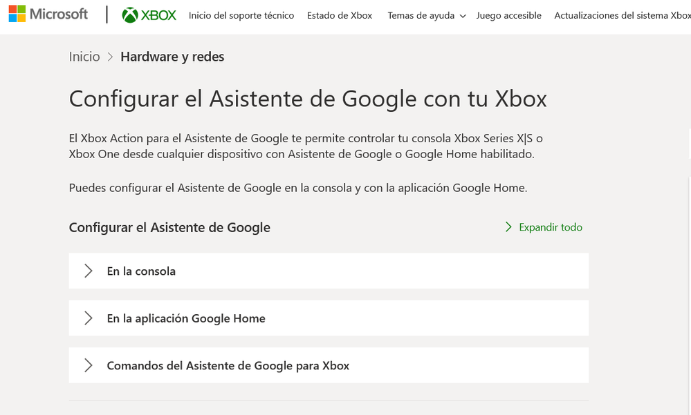Actualizarse o morir. Fuente: Xbox (https://support.xbox.com/es-ES/help/hardware-network/digital-assistant-voice-commands/set-up-google-assistant-xbox-one)
