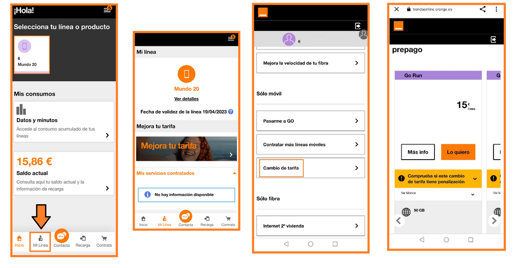 Tarjeta SIM prepago Orange Mundo - con saldo - Internet 4G+