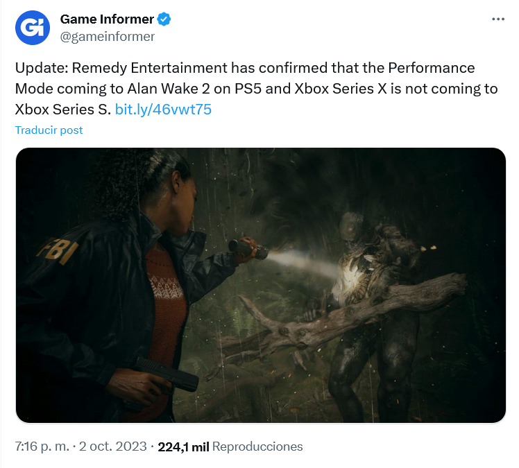 Alan Wake 2 Will Have A Performance Mode On PS5 And Xbox Series X - Game  Informer