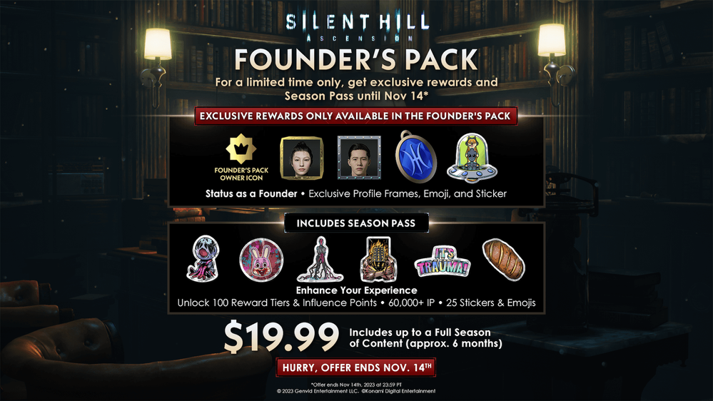 Si pagas, ganas?? Fuente: Genvid (https://www.genvid.com/news/introducing-the-silent-hill-ascension-founder-s-pack)