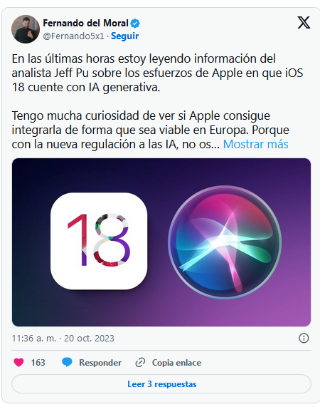 Se ha ido corriendo la voz. Fuente: El País (https://cincodias.elpais.com/cincodias/2023/10/23/lifestyle/1698054446_124451.html?sma=smartlife_2023.10.23&utm_medium=email&utm_source=newsletter&utm_campaign=smartlife_2023.10.23) y Twitter de Fernando del Moral.