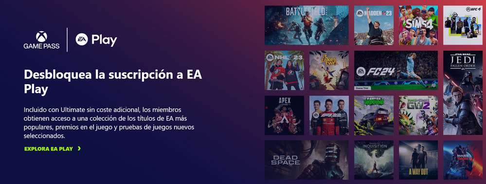 Suscripciones: las protas de este año. Fuente: Xbox (https://www.xbox.com/es-ES/xbox-game-pass/ultimate)