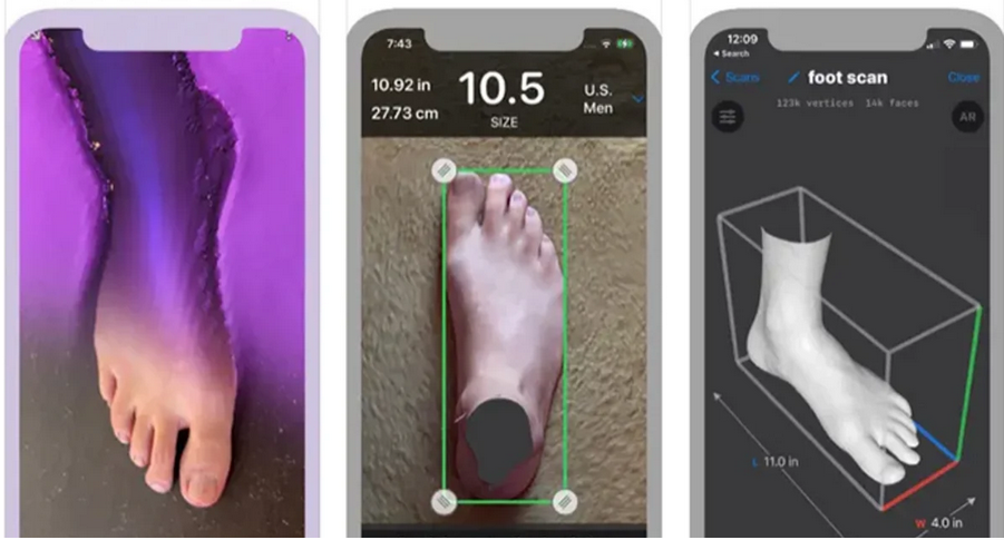 Foot Scan 3D. Fuente: iPadizate (https://ipadizate.com/aplicaciones/apps-para-medir-tu-pie-y-saber-cuanto-calzas-desde-iphone)