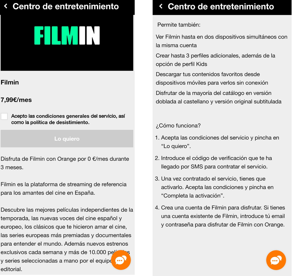 Cómo activar Filmin desde Mi Orange