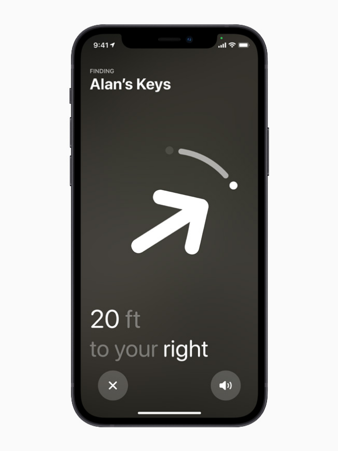 Mayor precisión. Fuente: Apple (https://www.apple.com/newsroom/2021/04/apple-introduces-airtag/)