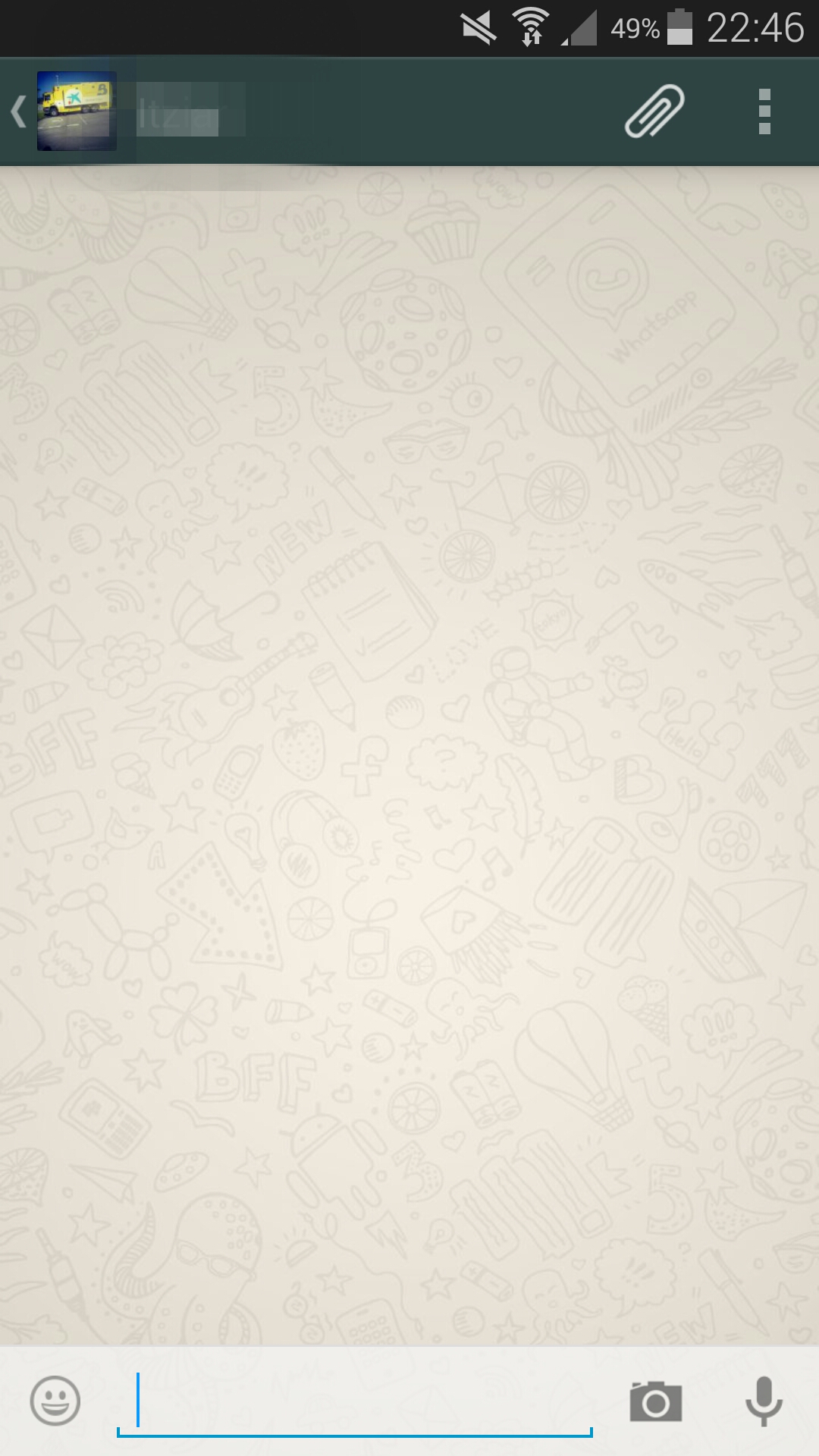 Captura de pantalla de una conversación de WhatsApp en versión Beta.
